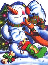 snowman, dachshund, whimsical