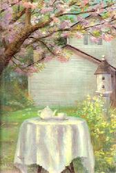 Tea, table, outside, house