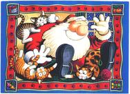 santa, playful, cats, whimsical