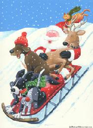 Whimsical sledding by Barbara Gibson