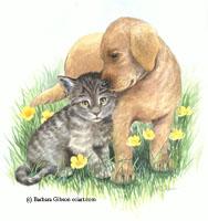 Puppy and Kitten by Barbara Gibson