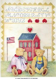 teddy bears, school, alphabet, flag