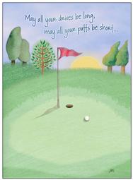 golf, green, ball, flag