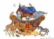 Noah's Ark with animals no background