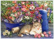 Cat, Floral, Watering Can