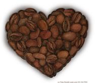 coffee, beans, heart