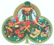 Leprechaun Irish design in clover