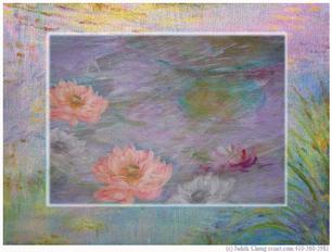 waterlilies on purple