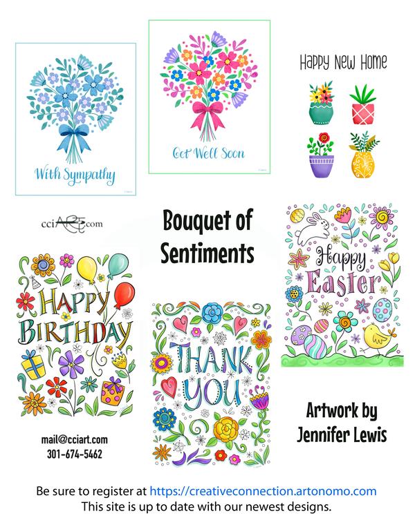 This promo includes whimsical birthday, sympathy, Easter, Thank you designs and more.