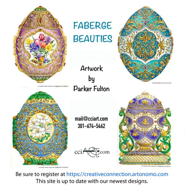 Ornate set of beautiful faberge decorative eggs.